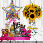 DESAYUNO SAN VALENTIN Y CUBO DE GIRASOLES