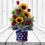 CAJA VICTORIOSA, BOX DE ROSAS Y GIRASOLES ALTO