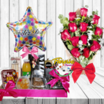 DESAYUNO SAN VALENTIN Y RAMO 12 ROSAS