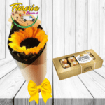GIRASOL SOLITARIO Y BOMBONES FERREROS ROCHER 100GRS