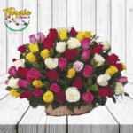 MAGNIFICA CANASTA AMOR 100 ROSAS