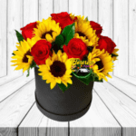 BOX AMOR DE 8 ROSAS Y 8 GIRASOLES