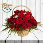 ARREGLO ROMÁNTICO ( CANASTA DE 20 ROSAS )