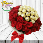 BOUQUET FAVORITO DE 34 ROSAS Y 24 FERREROS ROHER