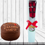 CAJA DE 6 ROSAS Y TORTA