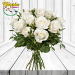 RAMO DE 12 ROSAS IMPORTADAS Y FOLLAJE
