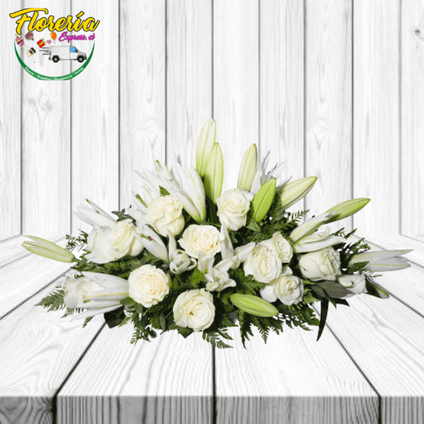 CUBRE URNA DE ROSAS Y LILIUM
