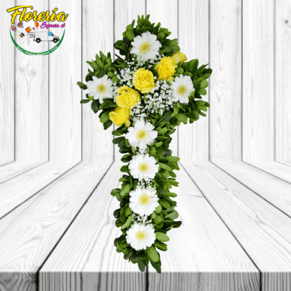 CRUZ FUNEBRE DE FLORES