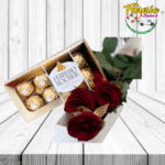 CAJA DE 3 ROSAS Y FERREROS DE 100GRS