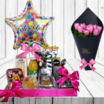 DESAYUNO SAN VALENTIN Y RAMO DE 10 TULIPANES