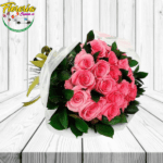 RAMO DE 24 ROSAS IMPORTADAS, FOLLAJE Y LINDA ENVOLTURA