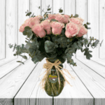FLORERO DE 18 ROSAS Y FOLLAJE