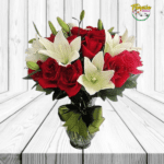 FLORERO DE ROSAS Y LILIUM