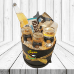 BOX DE 4 CERVEZAS, VASO, Y 2 BARRAS DE CHOCOLATE