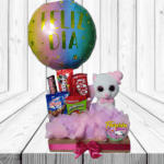 BANDEJA DE DULCES, GLOBO Y PELUCHE