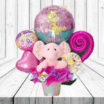 ARREGLO BABY CON PELUCHE Y GLOBOS