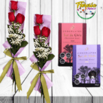 2 RAMO DE 3 ROSAS Y 2 CAJA DE BOMBONES DEL SUR