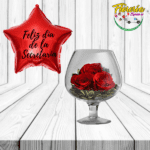 COPA DE 3 ROSAS Y GLOBO