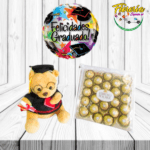 OBSEQUIO GRADUACIÓN PELUCHE LLAVERO FERREROS 300G Y GLOBO GRANDE