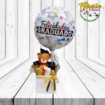 CAJA GRADUADO PELUCHE 25 CM CHAMPAGNE Y CHOCOLATE