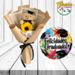 GIRASOL SOLITARIO CON PELUCHE LLAVERO Y GLOBO GRANDE