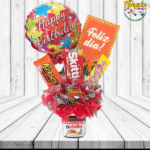 ARREGLO DE DULCES NUTELLA, 3 BARRAS DE CHOCOLATES Y GLOBO