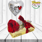 ROSA INDIVIDUAL, BOMBONES FERREROS ROCHER DE 100GRS Y GLOBO