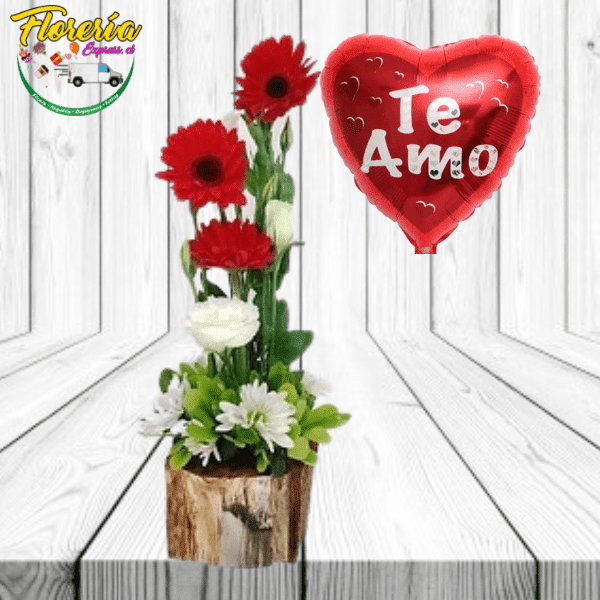 ARREGLO DE 3 GERBERAS Y GLOBO