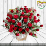CANASTA DE 45 ROSAS Y FOLLAJE