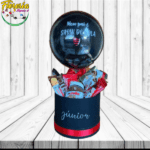 BOX CON NUTELLA, FERRERO ROCHER, 5 BARRAS DE CHOCOLATE Y GLOBO BURBUJA PERSONALIZADO