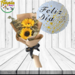 RAMO 2 GIRASOLES Y GLOBO FELIZ DIA