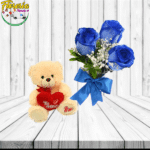 RAMO 3 AZULES, ENVOLTURA Y PELUCHE 20CM