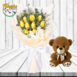 RAMO 12 TULIPANES + PELUCHE 20 CM