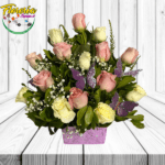 ARREGLO 15 ROSA ECUATORIANA Y FOLLAJE
