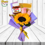 RAMO DE 2 ROSAS, 1 GIRASOL Y 1 NUTELLA DE 140GRS