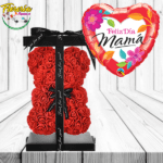 OSO TEDDY EN ACETATO Y GLOBO MAMÁ