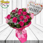 RAMO 13 ROSAS, FOLLAJE Y GLOBO
