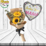 RAMO 2 GIRASOLES Y GLOBO DIA DE LAS MADRES