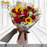 RAMO 10 ROSAS 2 GIRASOLES FOLLAJE DE TEMPORADA