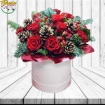 BOX DE NAVIDAD 10 ROSAS Y FOLLAJE