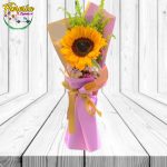 RAMO 1 GIRASOL, FOLLAJE Y LINDA ENVOLTURA