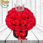 BOX 50 ROSAS ETERNAS CON CORONA