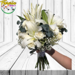 BOUQUET DE 6 ROSAS 4 LILIUM Y FOLLAJE