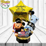 HERMOSO ARREGLO GRADUACION PELUCHE 25 CM 8 CHOCOLATES Y GLOBOS