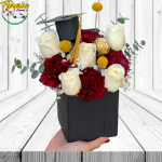 CAJA BOX CUADRADA 9 FLORES BOMBON Y BIRRETE