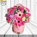 BOX COQUETTE 8 GERBERAS 8 ROSAS