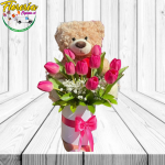 BOX 10 TULIPANES PELUCHE 25 CM