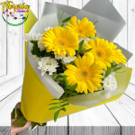FLORES AMARILLAS SANTIAGO 4 GERBERAS