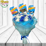 RAMO HOT WHEELS CON 15 ROSAS JABON Y 3 AUTOS