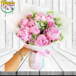 RAMO DE 10 PEONIAS CON LINDA ENVOLTURA